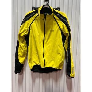 Gore Bike Wear Windstopper Soft Shell Men's Large Hi-Vis Yellow Cycling Jacket